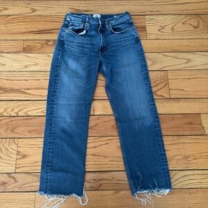 Citizens of Humanity Daphne Crop Sz28 Indigo distressed hem organic cotton